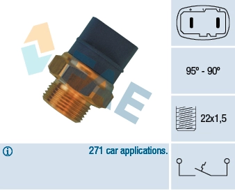 Temperatuurilülitus, radiaatorivent. FAE 36370