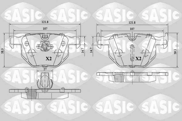 Piduriklotsi komplekt, ketaspidur SASIC 6216152