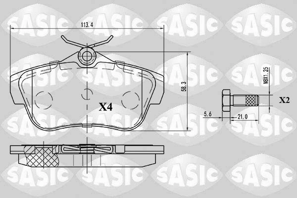 Piduriklotsi komplekt, ketaspidur SASIC 6210037