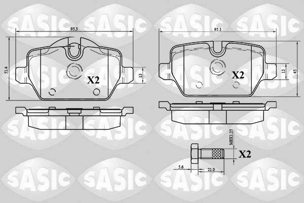 Piduriklotsi komplekt, ketaspidur SASIC 6216064
