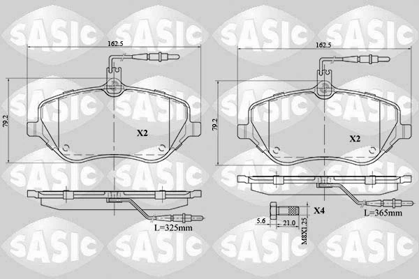 Piduriklotsi komplekt, ketaspidur SASIC 6210057