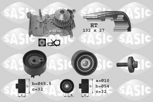 Veepump + hammasrihmakomplekt SASIC 3904012