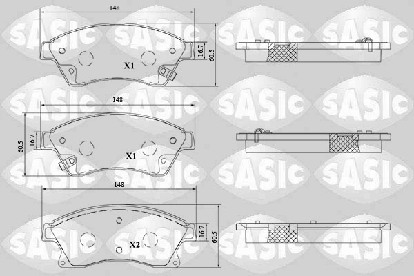 Piduriklotsi komplekt, ketaspidur SASIC 6216215