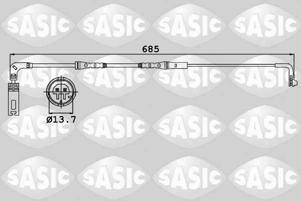 Hoiatuskontakt, piduriklotsi kulumine SASIC 6236009