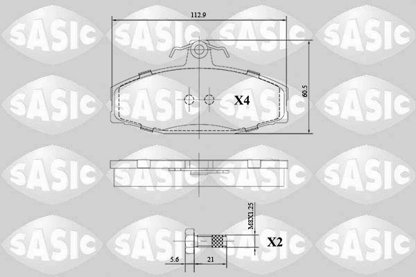 Piduriklotsi komplekt, ketaspidur SASIC 6216141