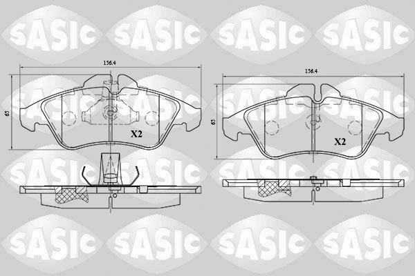 Piduriklotsi komplekt, ketaspidur SASIC 6216067
