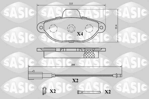 Piduriklotsi komplekt, ketaspidur SASIC 6216194