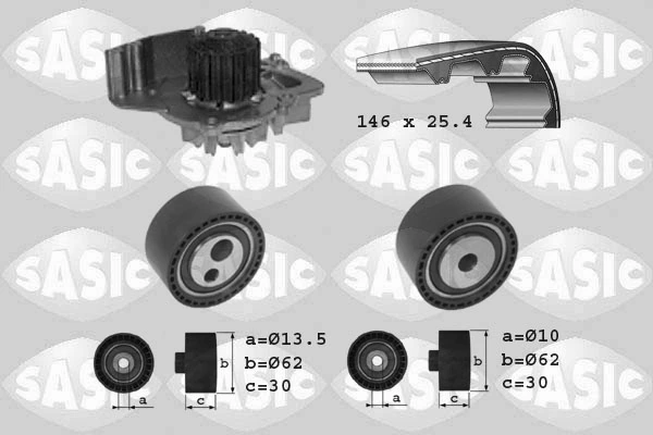 Veepump + hammasrihmakomplekt SASIC 3900008