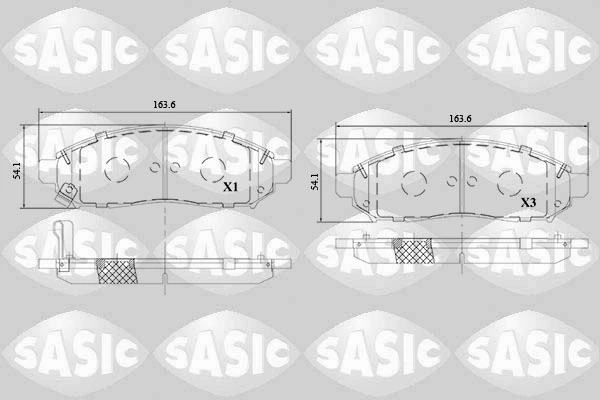 Piduriklotsi komplekt, ketaspidur SASIC 6216118