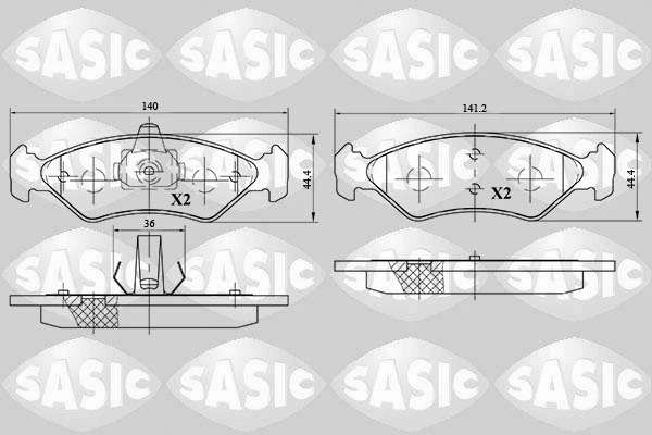 Piduriklotsi komplekt, ketaspidur SASIC 6216049