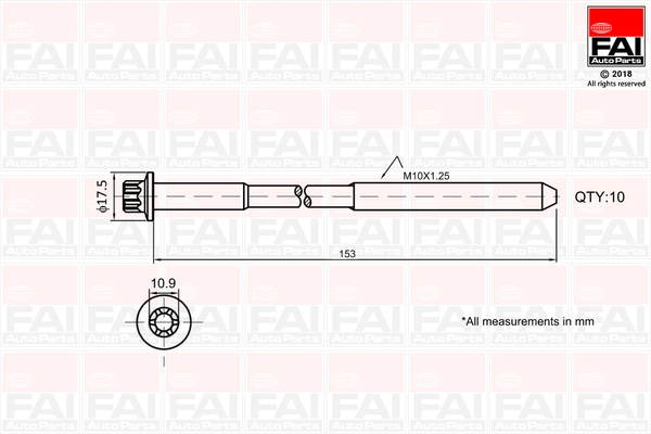 Klapikaanekruvikomplekt FAI AutoParts B701
