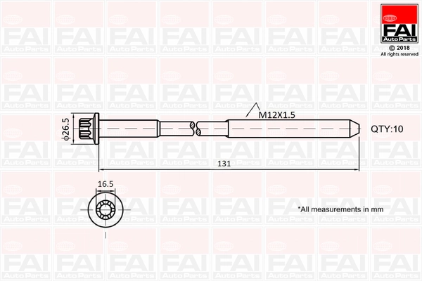 Klapikaanekruvikomplekt FAI AutoParts B896