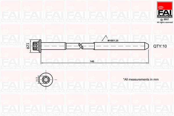 Klapikaanekruvikomplekt FAI AutoParts B1140