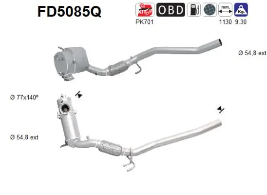 Tahma-/partikelfilter, väljalaskesüst. AS FD5085Q