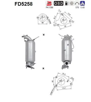 Tahma-/partikelfilter, väljalaskesüst. AS FD5258