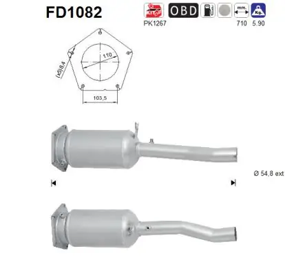Tahma-/partikelfilter, väljalaskesüst. AS FD1082