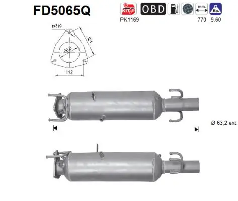 Tahma-/partikelfilter, väljalaskesüst. AS FD5065Q