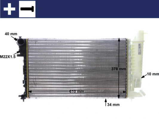 Radiaator, mootorijahutus MAHLE CR 167 000S