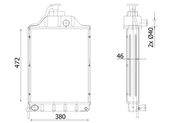 Radiaator, mootorijahutus MAHLE CR 2304 000P