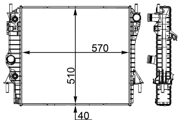 Radiaator, mootorijahutus MAHLE CR 1965 000P