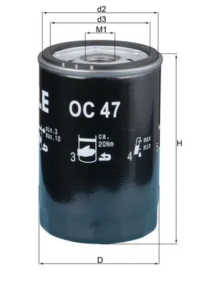 Õlifilter MAHLE OC 47 OF