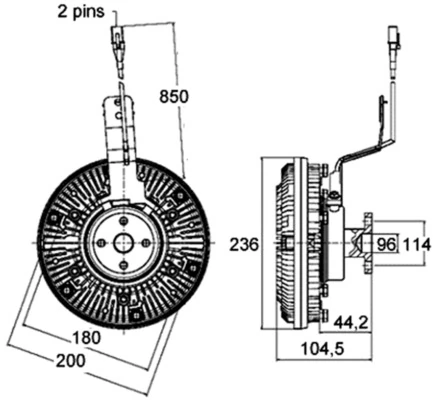 Sidur, radiaatoriventilaator MAHLE CFC 138 000P