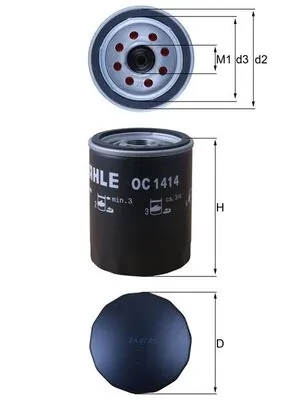Õlifilter MAHLE OC 1414