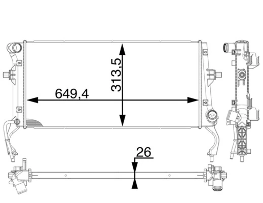 Radiaator, mootorijahutus MAHLE CR 1975 000P