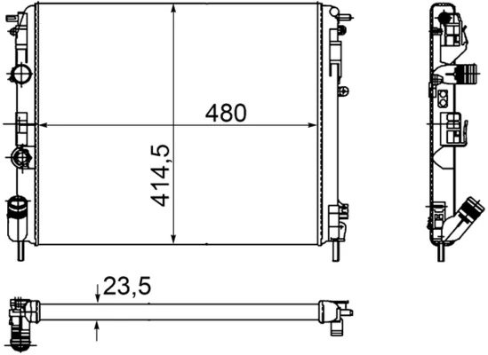 Radiaator, mootorijahutus MAHLE CR 1145 000P
