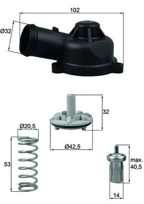 Termostaat, Jahutusvedelik MAHLE TI 244 83D