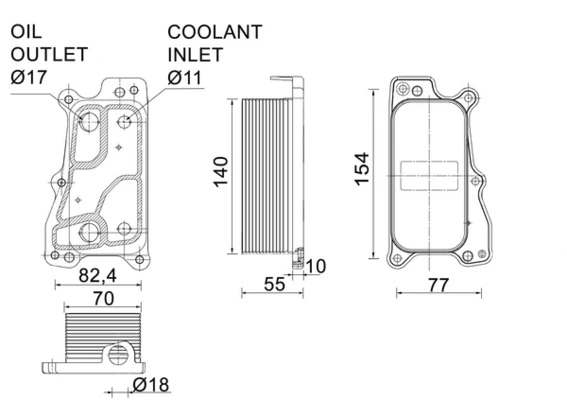 Õliradiaator, mootoriõli MAHLE CLC 235 000P