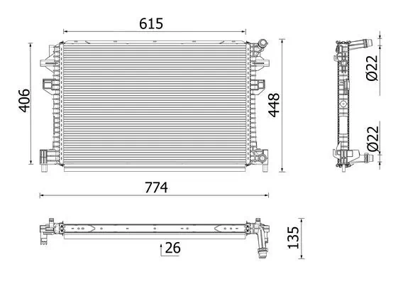 Radiaator, mootorijahutus MAHLE CR 959 001P