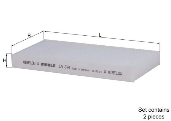 Filter, salongiõhk MAHLE LA 674/S