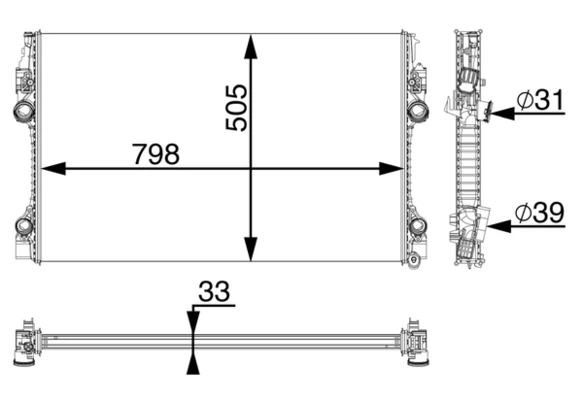 Radiaator, mootorijahutus MAHLE CR 1163 000P