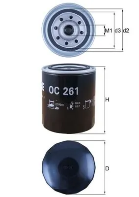 Õlifilter MAHLE OC 261