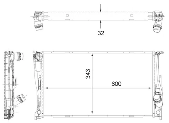 Radiaator, mootorijahutus MAHLE CR 1923 000P