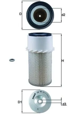 Õhufilter MAHLE LX 16