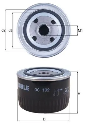 Õlifilter MAHLE OC 102