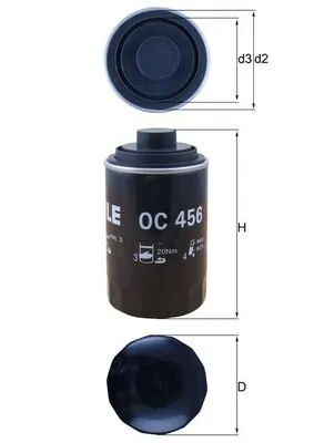 Õlifilter MAHLE OC 456