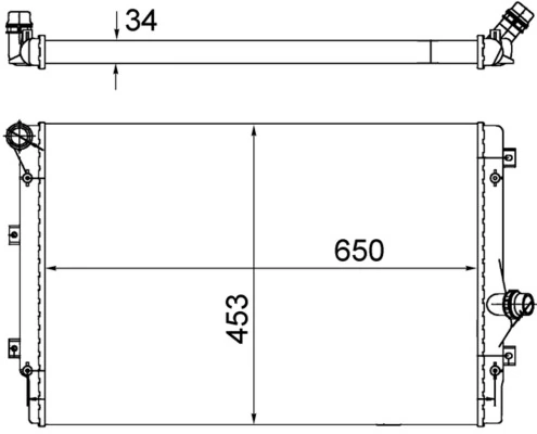 Radiaator, mootorijahutus MAHLE CR 1539 002S