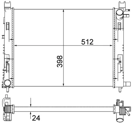 Radiaator, mootorijahutus MAHLE CR 2166 001S