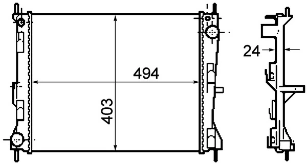 Radiaator, mootorijahutus MAHLE CR 1691 000P