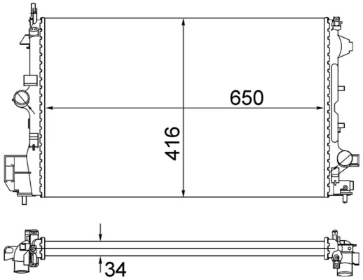 Radiaator, mootorijahutus MAHLE CR 835 001S