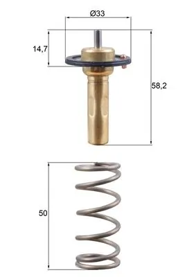 Termostaat, Jahutusvedelik MAHLE TX 265 89D