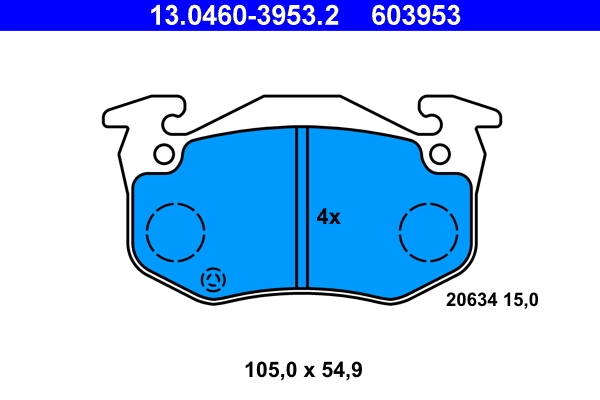 Piduriklotsi komplekt, ketaspidur ATE 13.0460-3953.2