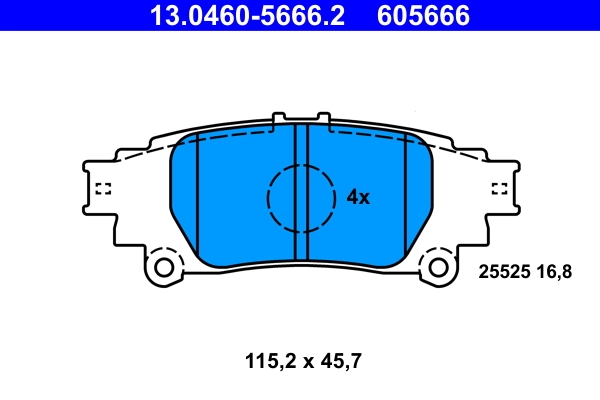 Piduriklotsi komplekt, ketaspidur ATE 13.0460-5666.2