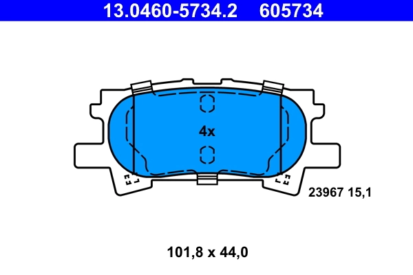 Piduriklotsi komplekt, ketaspidur ATE 13.0460-5734.2