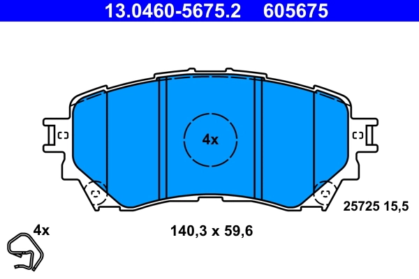 Piduriklotsi komplekt, ketaspidur ATE 13.0460-5675.2