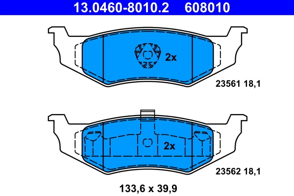 Piduriklotsi komplekt, ketaspidur ATE 13.0460-8010.2