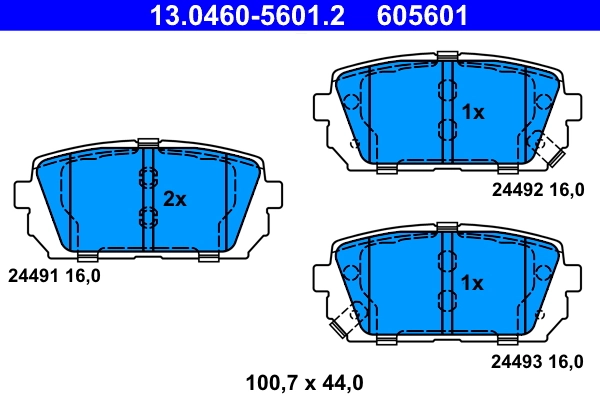 Piduriklotsi komplekt, ketaspidur ATE 13.0460-5601.2